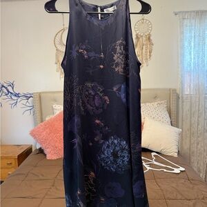 Katherine Barclay Blue Sheath Halter Midi Dress